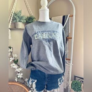 Vintage Y2K Cabela’s Gorpcore Gray Crewneck Logo Sweatshirt